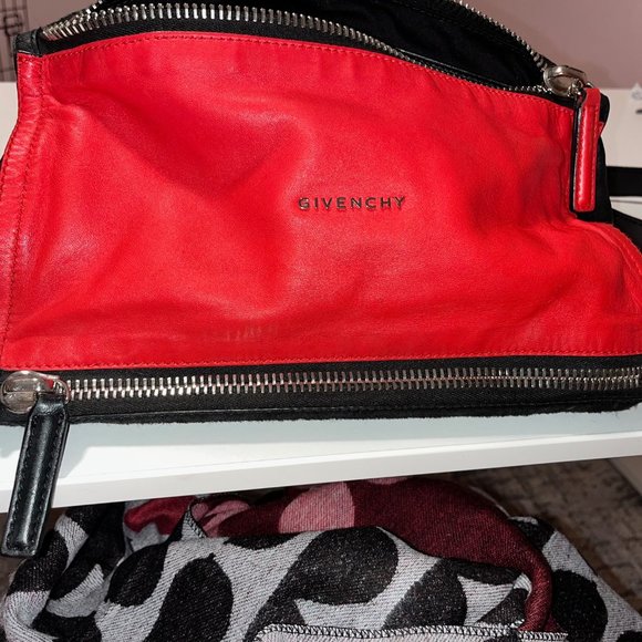 Givenchy Red Leather and Black Pony Hair Bag - Picture 14 of 16